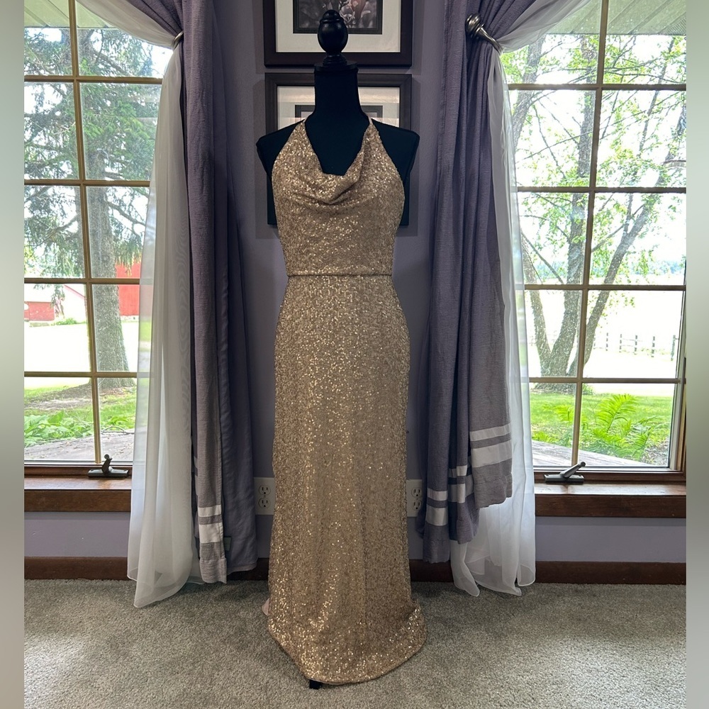 Amsale Sequin Maxi Gown